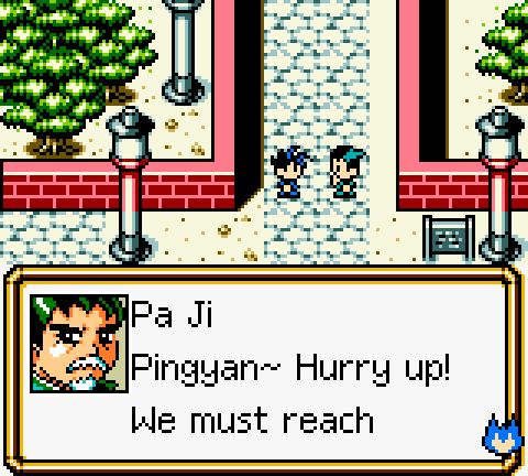 Pa Ji urging Pingyan to hurry, in the dialogue box